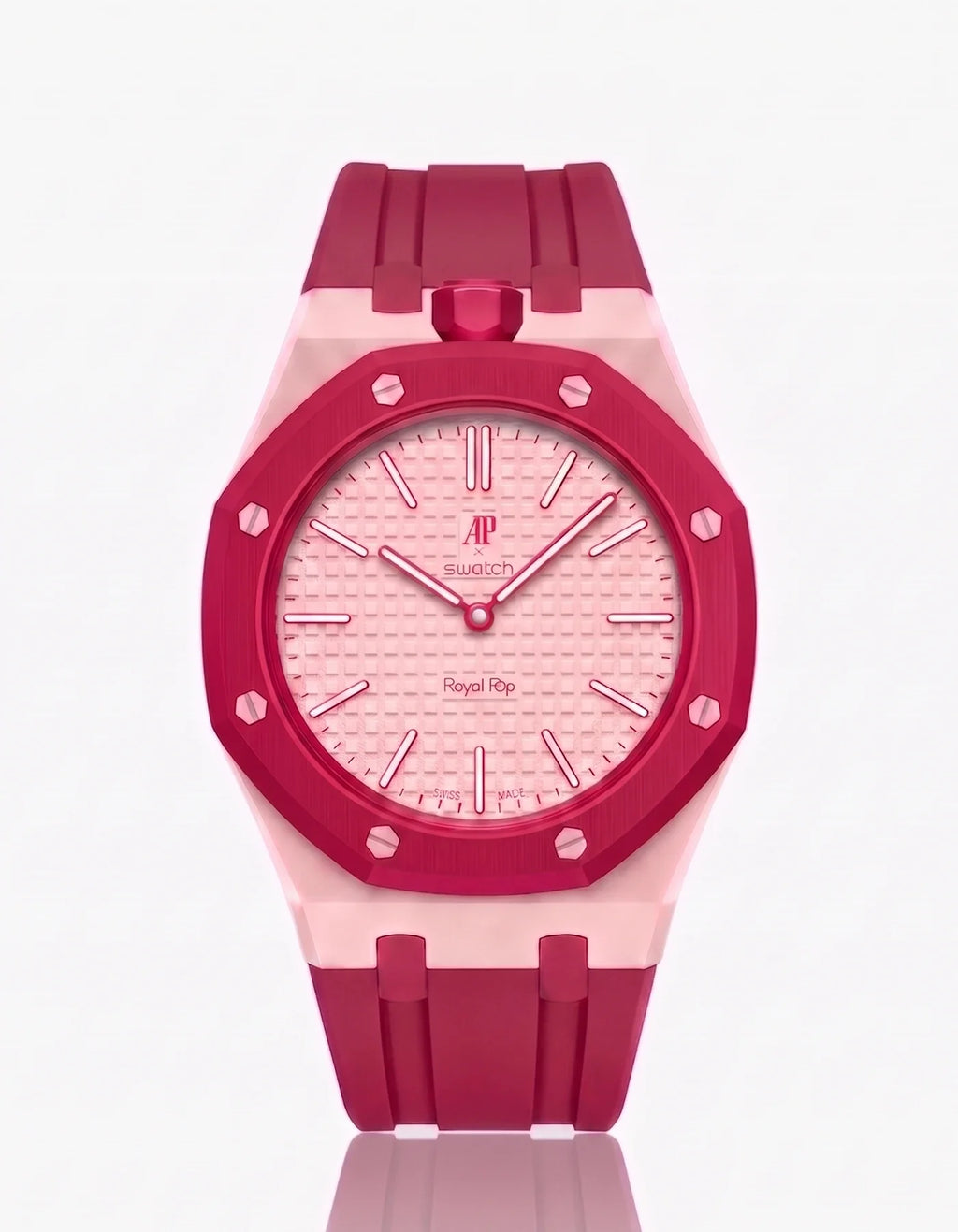 Rubber Strap & Case For AP x Swatch Royal Pop Otto Rosso