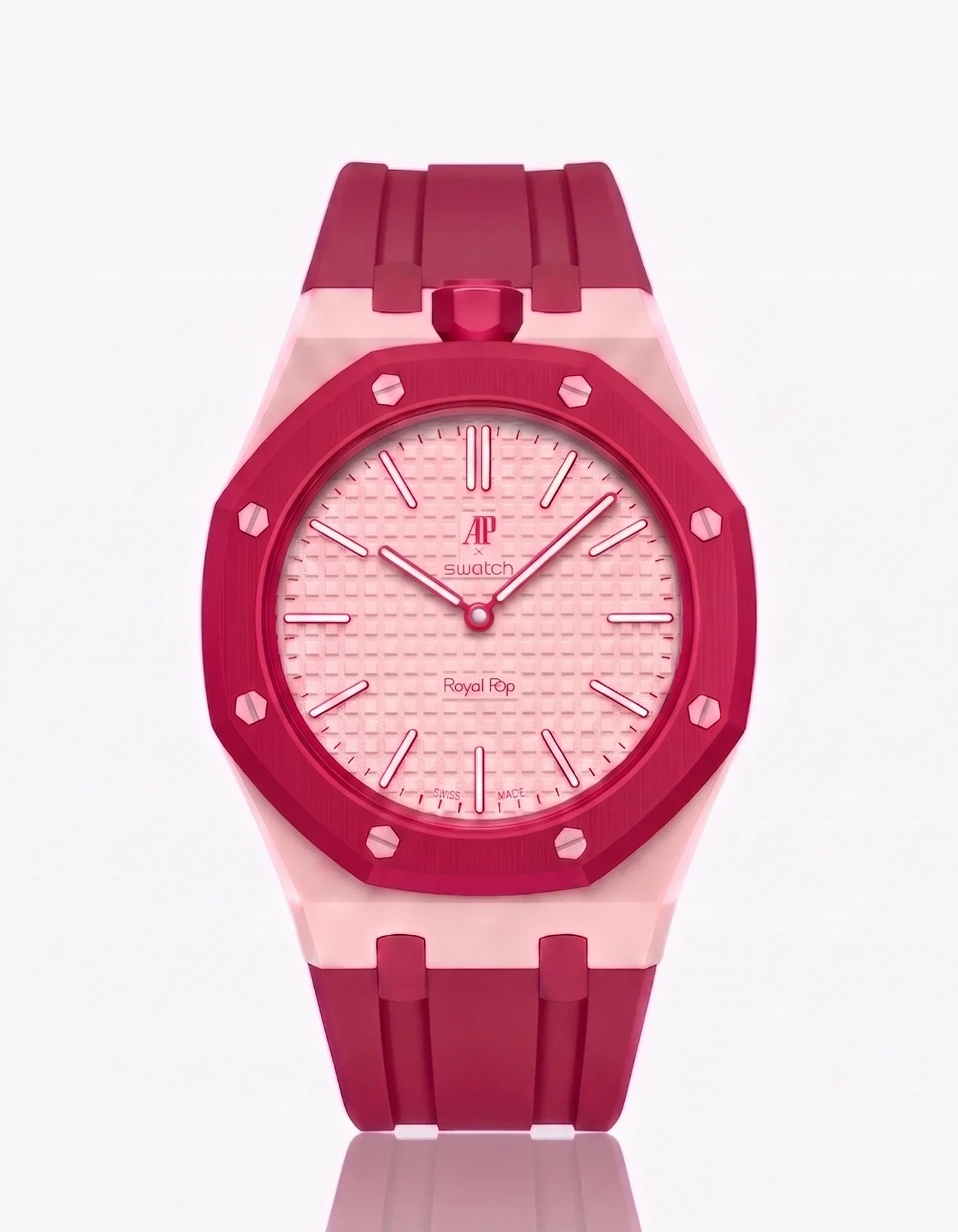 Rubber Strap & Case For AP x Swatch Royal Pop Otto Rosso