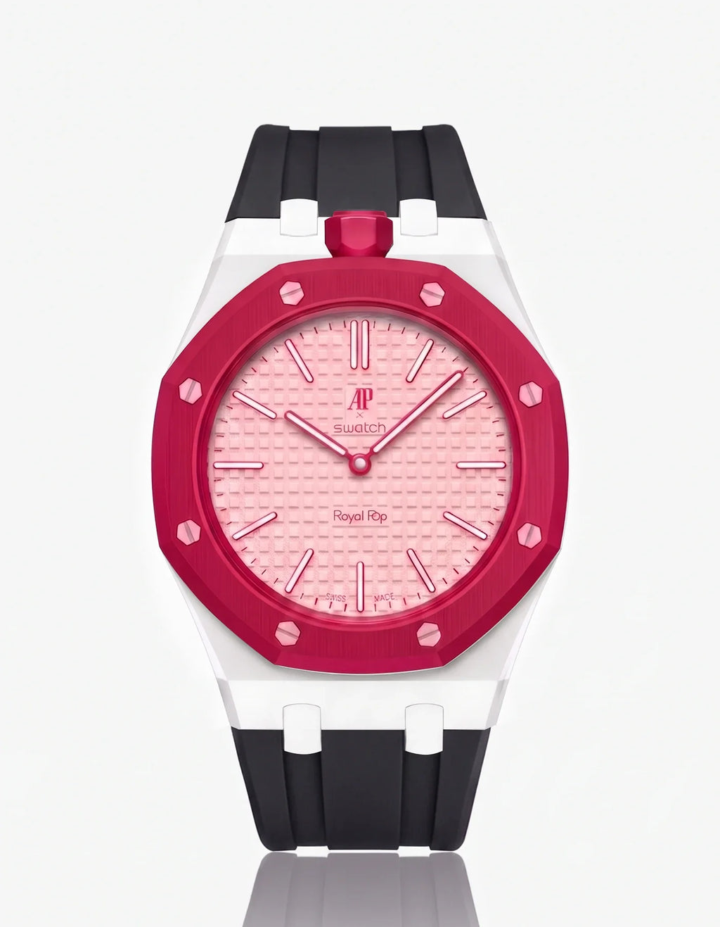 Rubber Strap & Case For AP x Swatch Royal Pop Otto Rosso