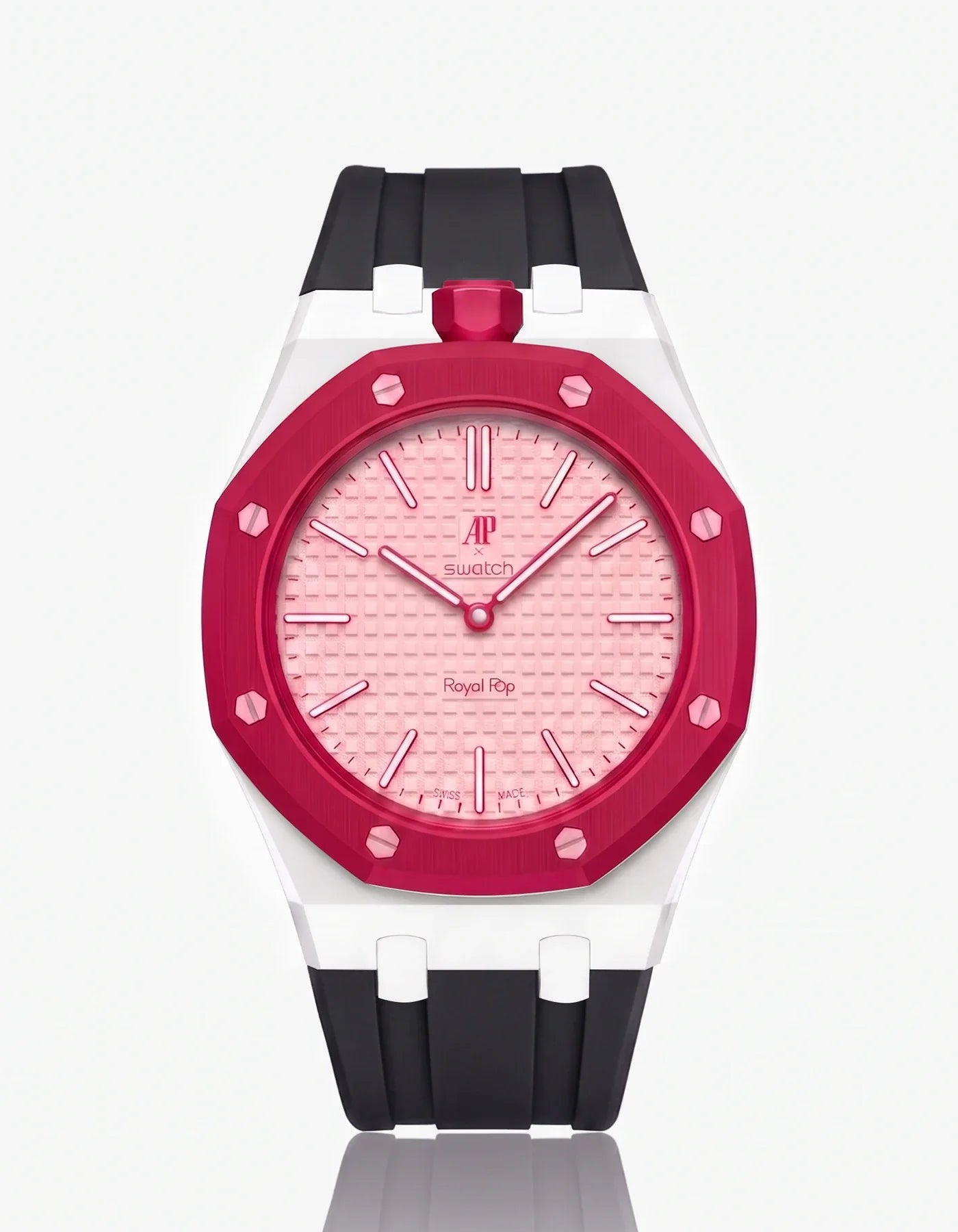 Rubber Strap & Case For AP x Swatch Royal Pop Otto Rosso