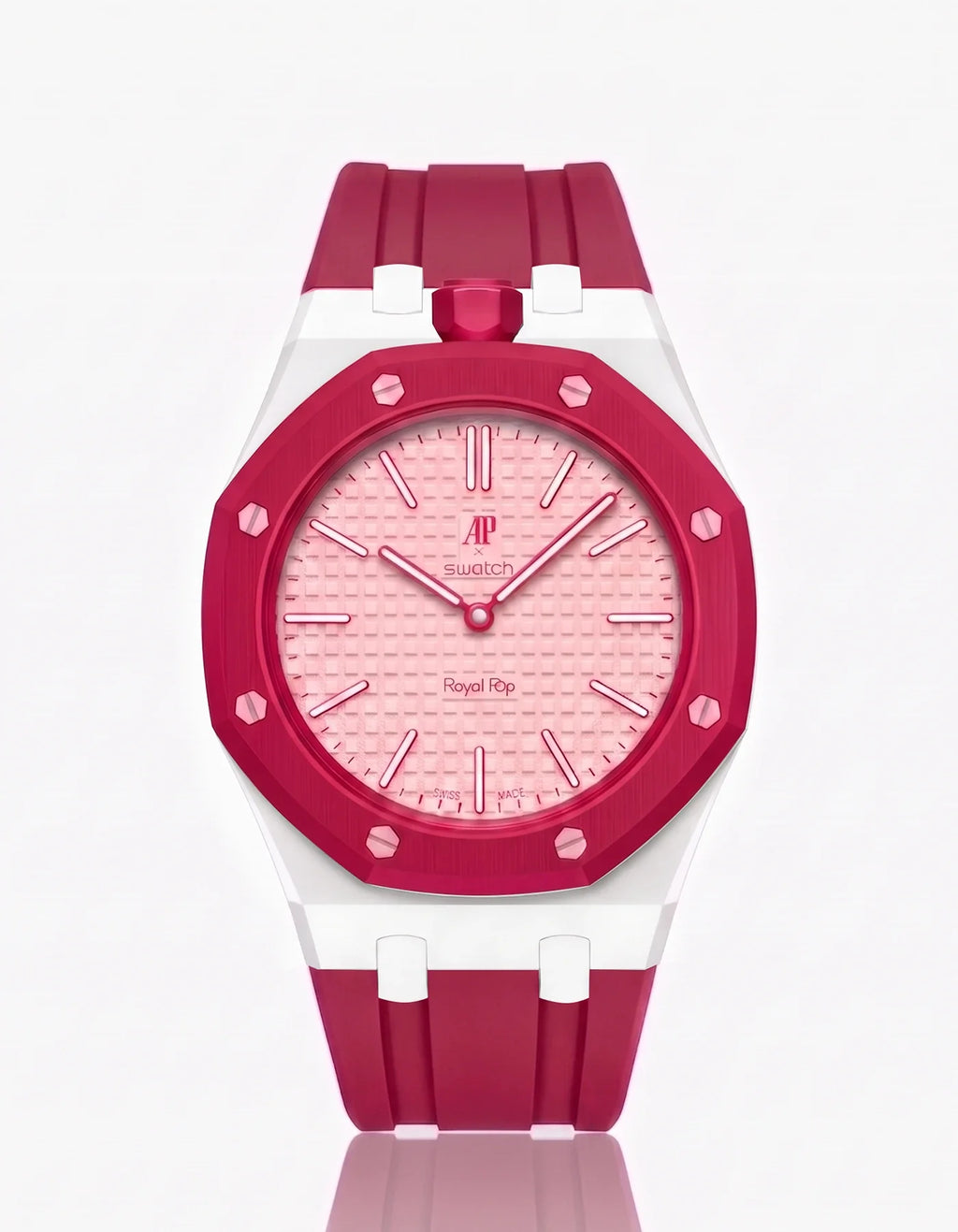 Rubber Strap & Case For AP x Swatch Royal Pop Otto Rosso