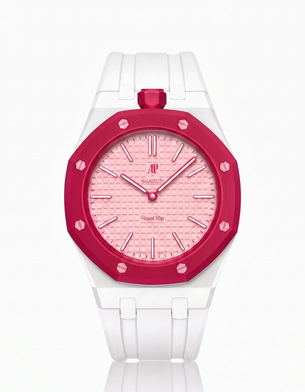 Rubber Strap & Case For AP x Swatch Royal Pop Otto Rosso
