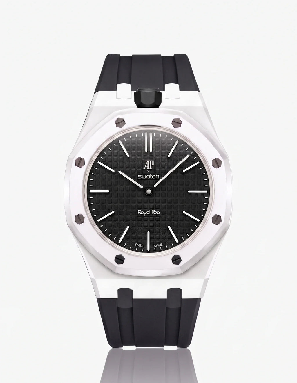 Rubber Strap & Case For AP x Swatch Royal Pop Ocho Negro